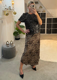 Leopard Print Satin Slip Skirt