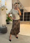 Leopard Print Satin Slip Skirt