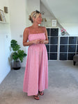 Pink Stripe Linen Look Dress & Jacket