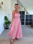 Pink Stripe Linen Look Dress & Jacket