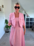 Pink Stripe Linen Look Dress & Jacket