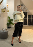 Cream/Gold Sequin Disc Jumper