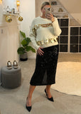 Cream/Gold Sequin Disc Jumper