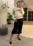 Cream/Gold Sequin Disc Jumper