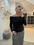 Gunmetal Luxe Sequin Pencil Skirt