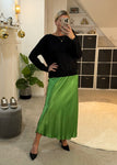 Apple Green Satin Slip Skirt