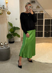 Apple Green Satin Slip Skirt