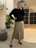 Bronze Satin Slip Skirt