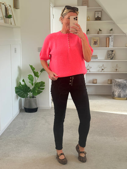 Melly & Co Black 4 Button Black Jeans