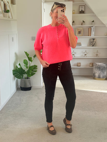 Melly & Co Black 4 Button Black Jeans