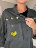 Dark Grey Military Shacket