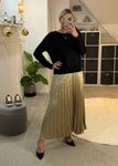 Gold Foil Metallic Pleated Skirt