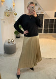 Gold Foil Metallic Pleated Skirt