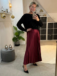 Black Satin Pleated Skirt