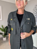 Dark Grey Military Shacket