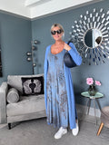 Cornflower Blue Soft Long Cardigan