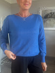 Blue Glitter Boat Neck Jumper