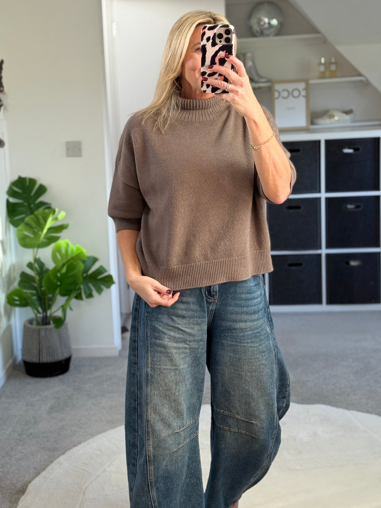 Latte Turtleneck 3/4 Sleeve Jumper