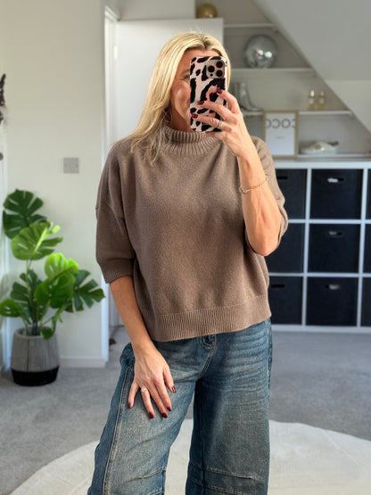 Latte Turtleneck 3/4 Sleeve Jumper