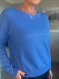 Blue Glitter Boat Neck Jumper