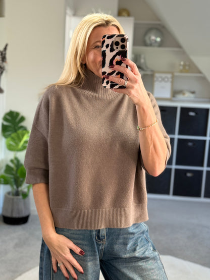 Latte Turtleneck 3/4 Sleeve Jumper