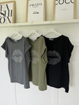 Khaki Lips T Shirt