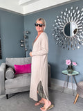 Light Oatmeal Soft Long Cardigan