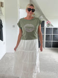 Khaki Lips T Shirt
