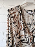 Zebra Print Luxe Ruffle Blouse