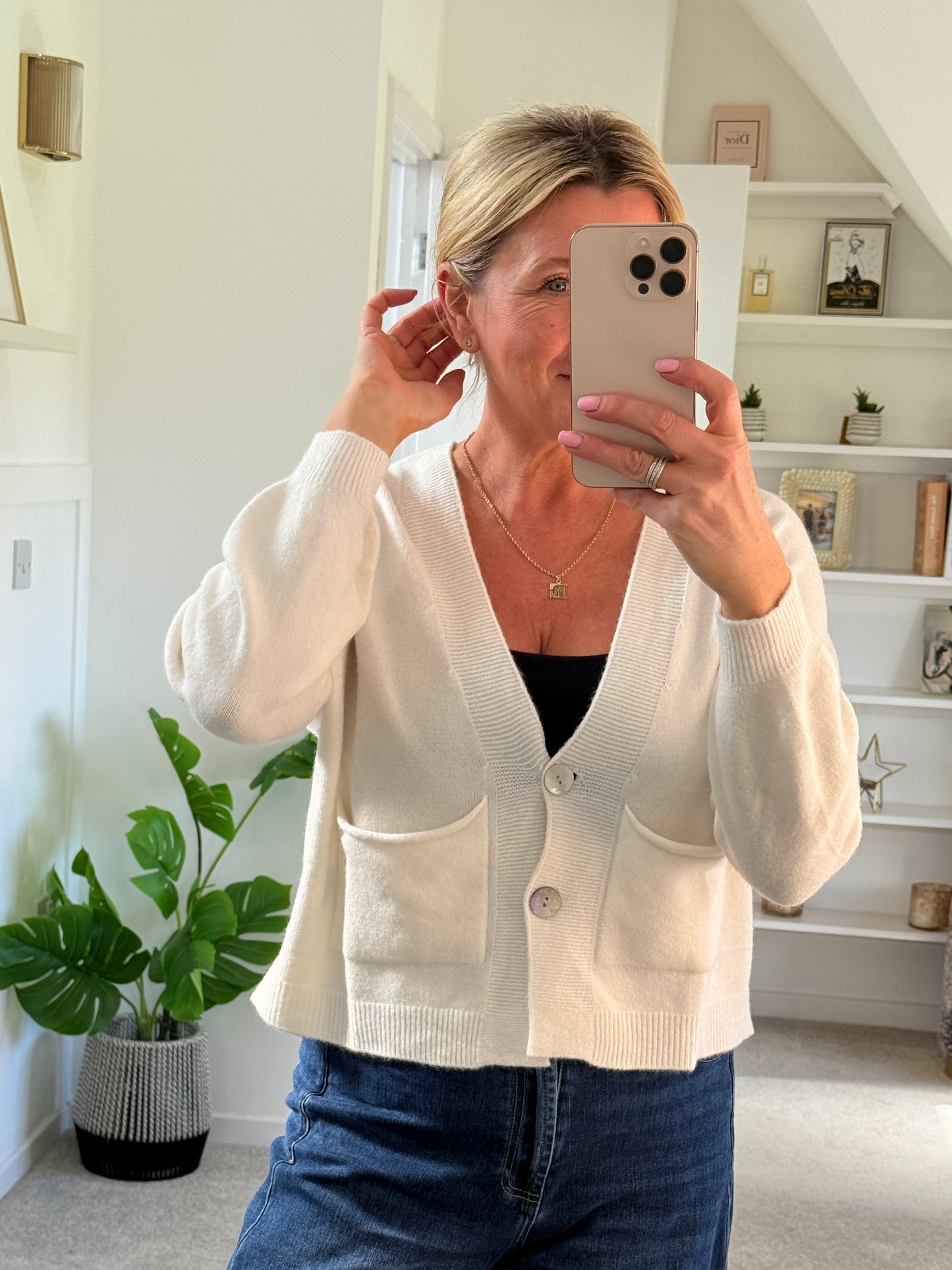 Cream 2 Button Cardigan