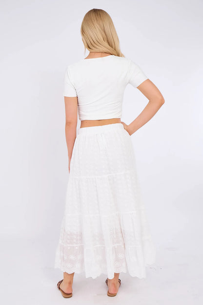 Broderie Anglaise Cotton Skirt