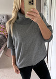 Navy Roll Neck Long Jumper