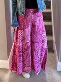 Pink Printed Floaty Trousers
