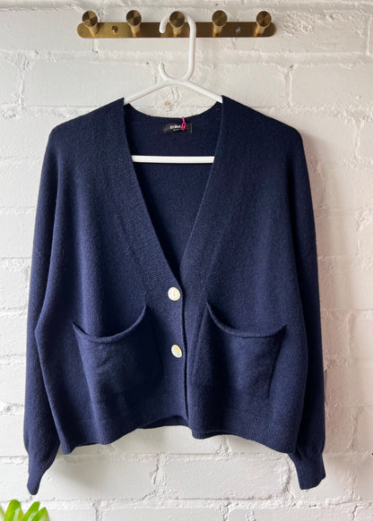 Navy 2 Button Cardigan