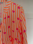 Heart Striped Cheesecloth Blouse