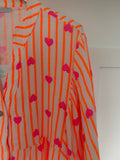 Heart Striped Cheesecloth Blouse