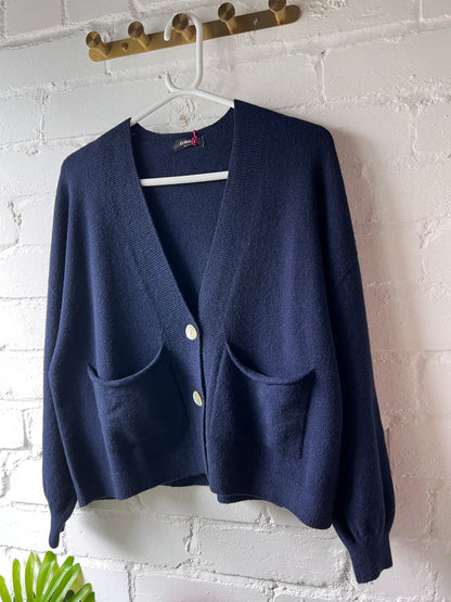 Navy 2 Button Cardigan