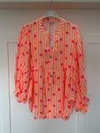 Heart Striped Cheesecloth Blouse