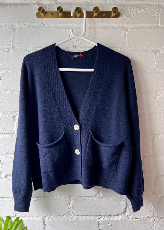 Navy 2 Button Cardigan