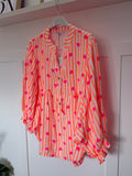 Heart Striped Cheesecloth Blouse