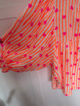 Heart Striped Cheesecloth Blouse