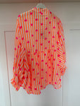 Heart Striped Cheesecloth Blouse