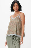 Shell Print Silky Lace Trim Cami