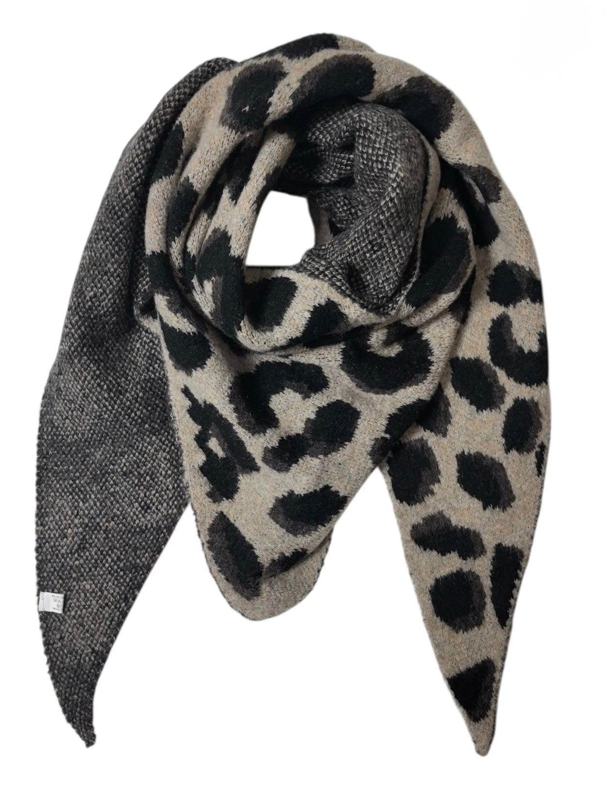 Taupe Triangle Leopard Print Scarf - PRE ORDER