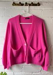 Hot Pink 2 Button Cardigan