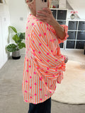 Heart Striped Cheesecloth Blouse