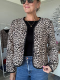 Leopard Quilted Jacket - Tan | Grey