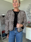 Leopard Quilted Jacket - Tan | Grey