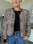 Leopard Quilted Jacket - Tan | Grey