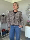 Leopard Quilted Jacket - Tan | Grey